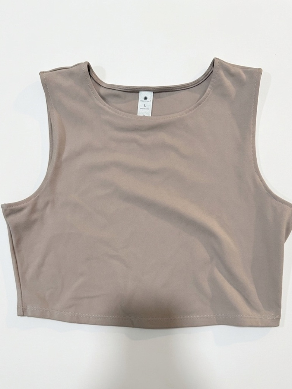 Yogalicious Sleeveless Crop Tank Top in Taupe Size Large